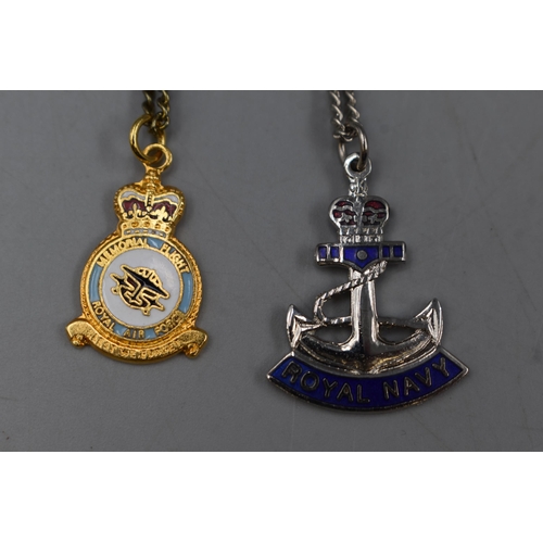 51 - Royal Navy and Royal Air Force Pendant Necklaces