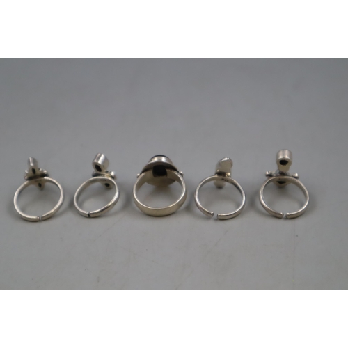 62 - Selection of 5 Silver 925 Rings