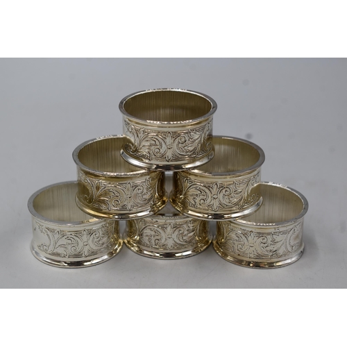 77 - Set of Six Silver Plated Napkin Rings