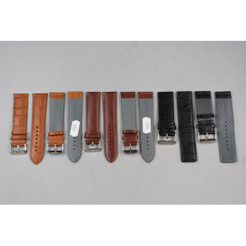 93 - Selection of 6 New Leather Gents Watch Strap