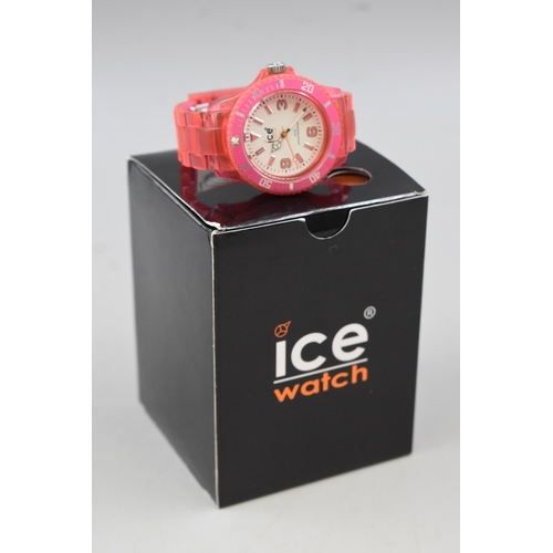 111 - New Ice Watch in Neon Pink with Case and Paperwork (Working)