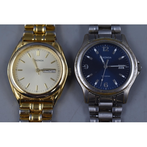 112 - Three Gents Watches including two Sekonda and a Shark (All Working)