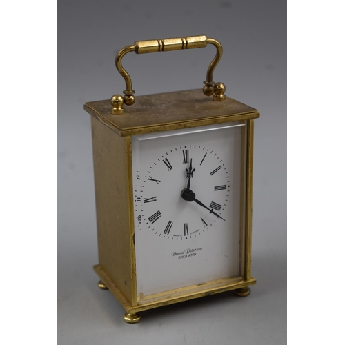 149 - A Brass David Peterson Carriage Clock and A Wooden Widdop Mantle Clock. Mantle Clock Approx 7.5