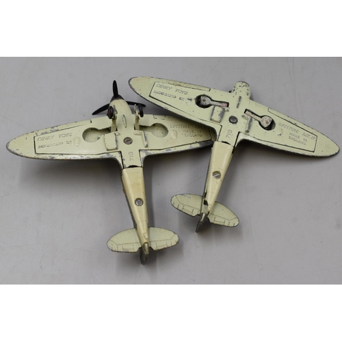 158 - Two Playworn Dinky Spitfire MKII (a/f)