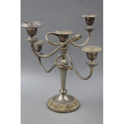 176 - Two Silver Plated Candlesticks, Includes a Five Twisted Stem and Grape Decorated One. Tallest Approx... 