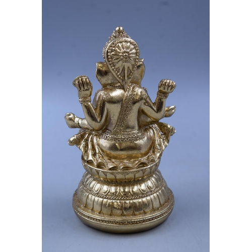 191 - Gold Gilt Ganesh Statue 7.5