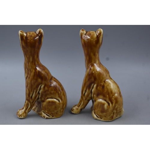 204 - Pair of Vintage Ceramic Cats 7.5