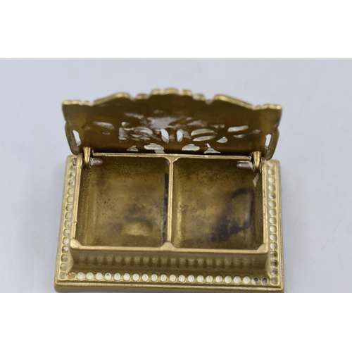 205 - Vintage Brass Desk Stamp Holder