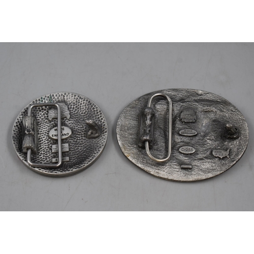 206 - Two Belt Buckles to Include Vaulkwagon and Boots Scootin