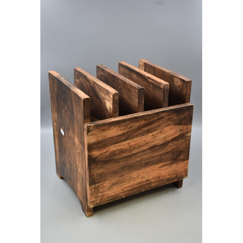 404 - A Small Oak Bookshelf/Magazine Rack, With Storage Drawers. Approx 14