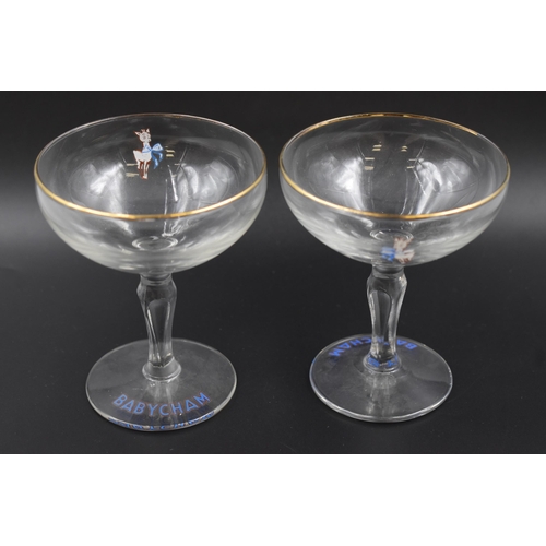 255 - Six Vintage Babycham Glasses