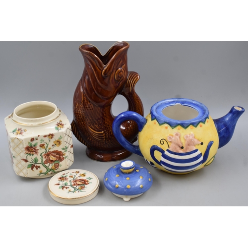 261 - Mixed Selection of Items to Include Rayware Teapot, Sadler Biscuit Jar and Dart Mouth Jug