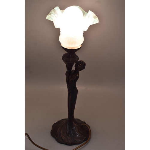 270 - Art Nouveau Bronzed Table Lamp (Working When Tested)