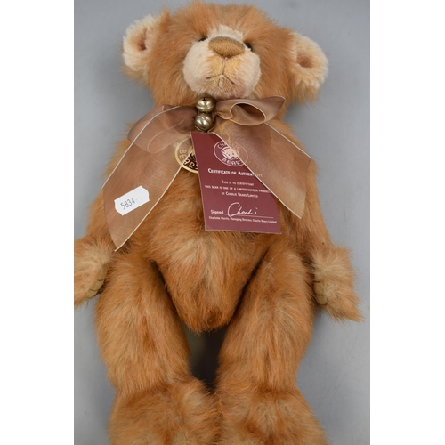 428 - Charlie Bear Limited Edition Number 200 if 1200. Named Mikey Approx 14 Inches In Length