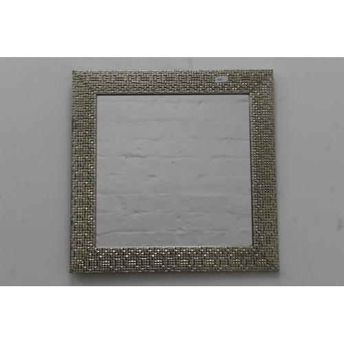 530 - A Silver Framed Square Mirror. Approx 16