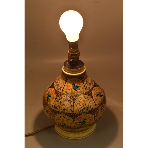 271 - Table Lamp Hand Painted in Kashmir (Working When Tested)