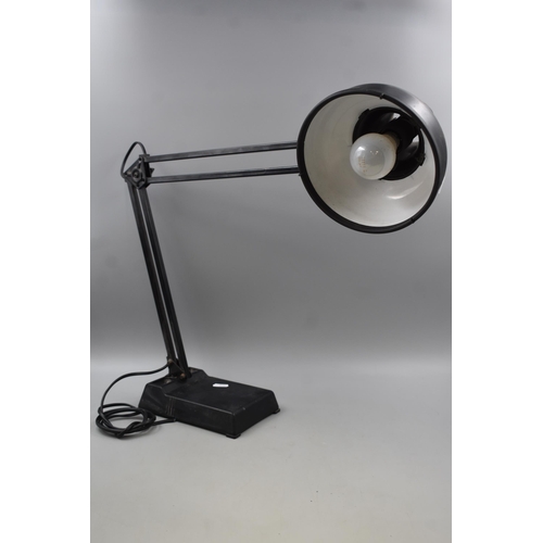 272 - A black Retro Anglepoise Lamp, Untested as No Plug. Approx 35