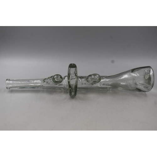 302 - Unusual Clear Glass Tommy Gun Bottle 18