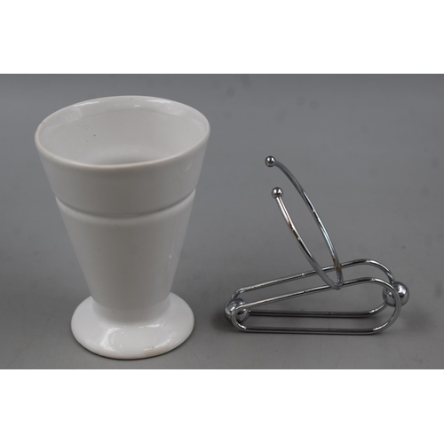 316 - Six Porcelain Chrome Handled Coffee Cups