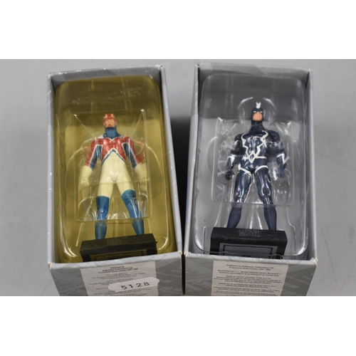 476 - Selection of 8 Classic Marvel Figurines and Six Magazines including Captain America, Blade, Cage, Ma... 