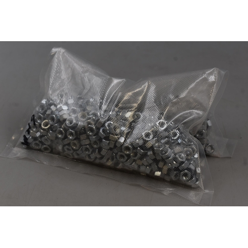 565 - Approx 1000 Grade 8 Mild Steel - Bright Zinc Plated (BZP) New M6 Nuts.