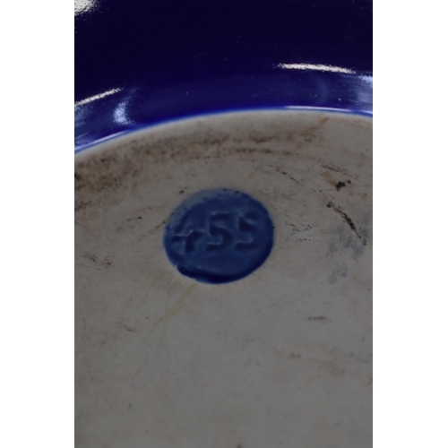 320 - A Large Navy Blue Ceramic Bowl, Labelled 455 to Base. Approx 12