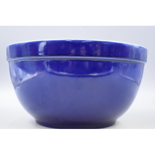 320 - A Large Navy Blue Ceramic Bowl, Labelled 455 to Base. Approx 12