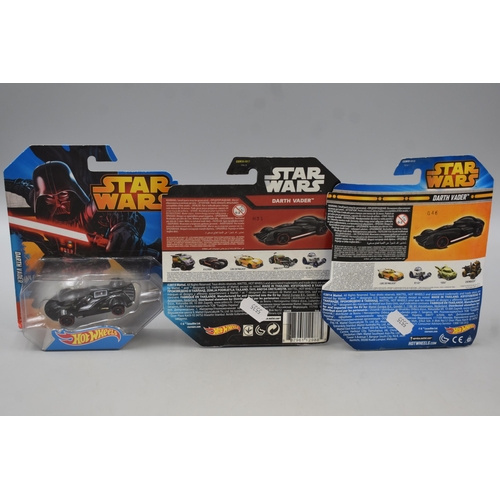 478 - Seven New Hot Wheels Star Wars Darth Vader Cars