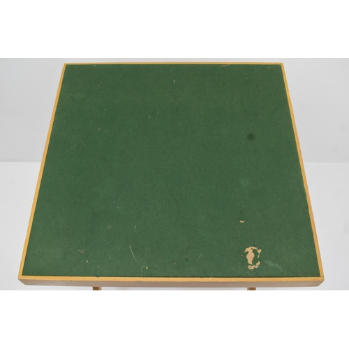 325 - A Wooden Folding Card Table With Baize Top. Approx 29.5