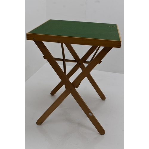 325 - A Wooden Folding Card Table With Baize Top. Approx 29.5