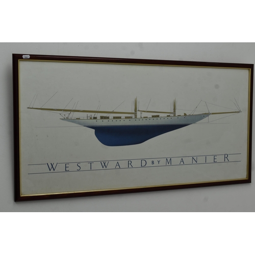 327 - Large Framed Print, Westward by Manier. Measures 41 x 21 Inches. We Cannot Post This Item