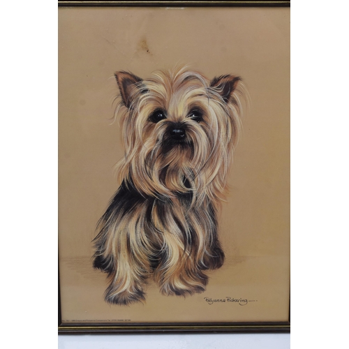 333 - Five Pollyanna Pickering Prints of Yorkshire Terriers, Approx 14 x 17 Inches