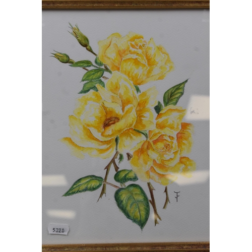 337 - Mixed Lot to include a Framed and Glazed Pastel Painting Depicting Yellow Roses signed by artist Jam... 