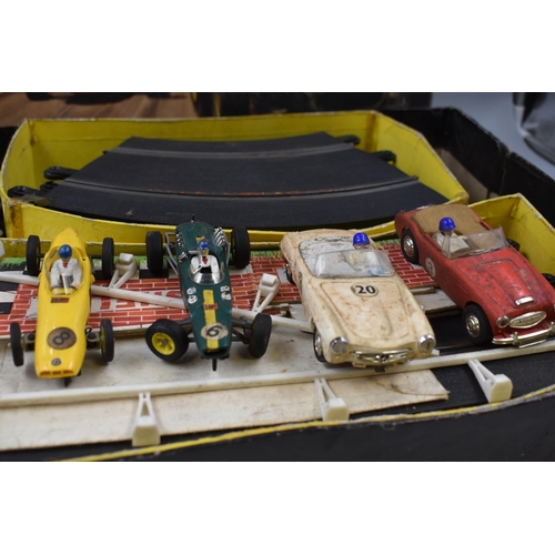 495 - Vintage Scalextric 50s Racing Games with 4 Cars