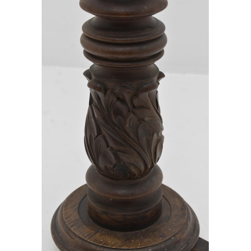 510 - Vintage Hand Carved Barley Twist Oak Church Pedestal 48