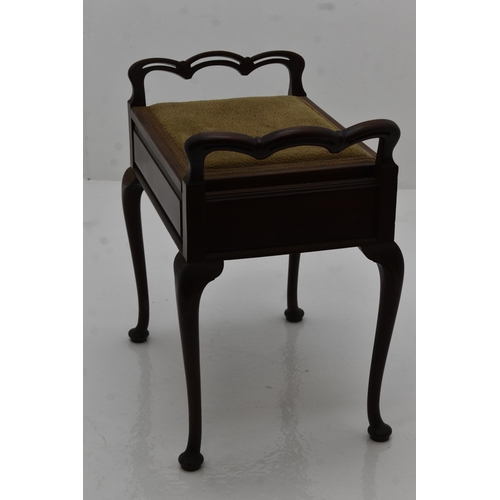 511 - Piano Stool with Fabric Seat and Internal Storage