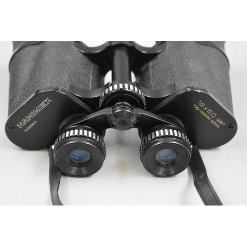 371 - Pair of Hanimex Binoculars in Case. 16 x 50 35 Degree