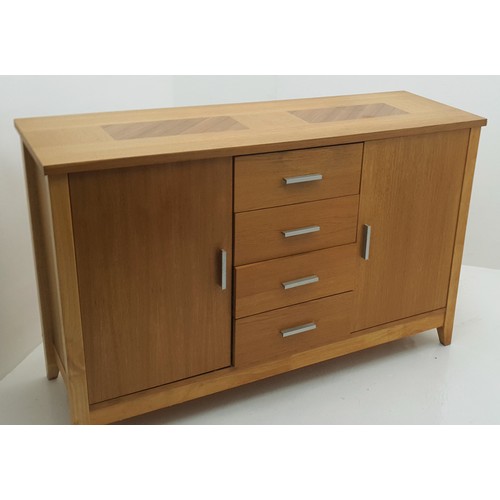 507a - Skovby Scandanavian Sideboard With 2 Cupboards and 4 Drawers. 54 x 18 x 34 Inches