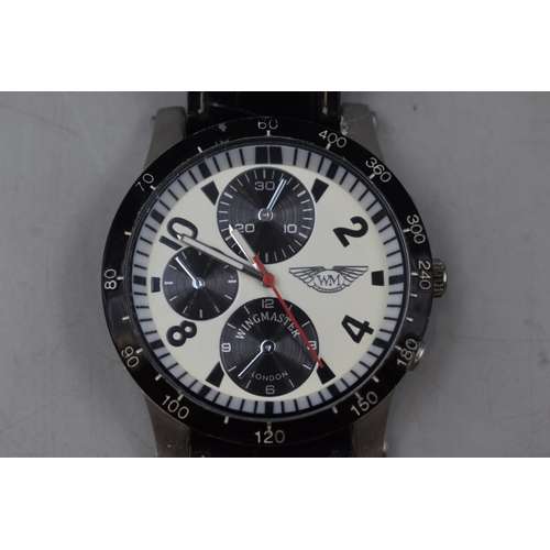 Wingmaster of London T0967 Gents Watch with Leather Strap and Case ...