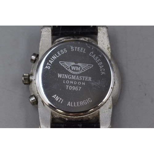 Wingmaster of London T0967 Gents Watch with Leather Strap and Case ...