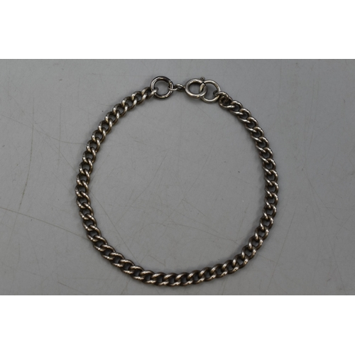 14 - Vintage Hallmarked London Silver Chain Bracelet