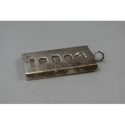 41 - Hallmarked Sheffield Silver Ingot Pendant (33 grams)