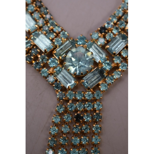 70 - Turquoise Glass 1950s Necklace and Earring Set Complete with Presentation Box