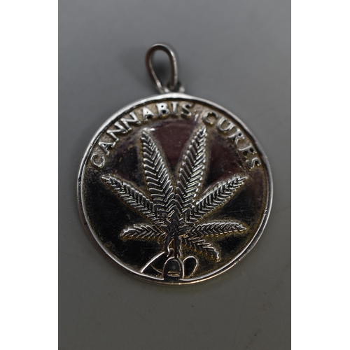 78 - Silver 925 Cannabis Cures Pendant