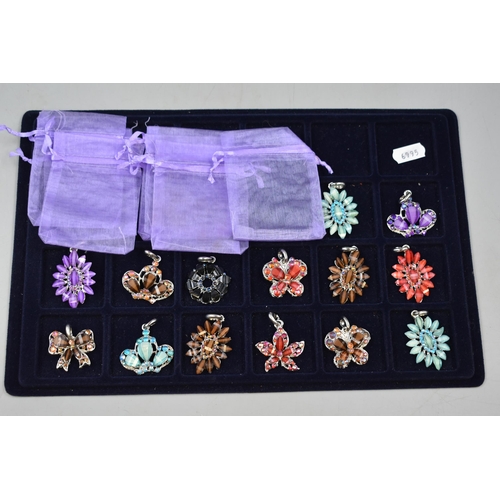 81 - Mixed Tray of Brand New Silver Plated Pendants Complete with Gift Pouches