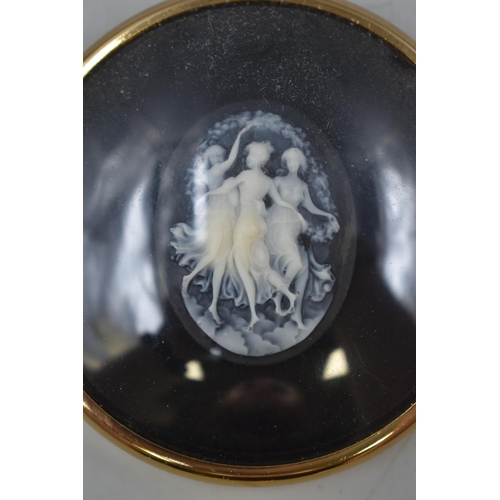 105 - Three Framed and Glazed Miniature Peter Bates Cameo's depicting Dancers, Three Graces, and Boy and G... 