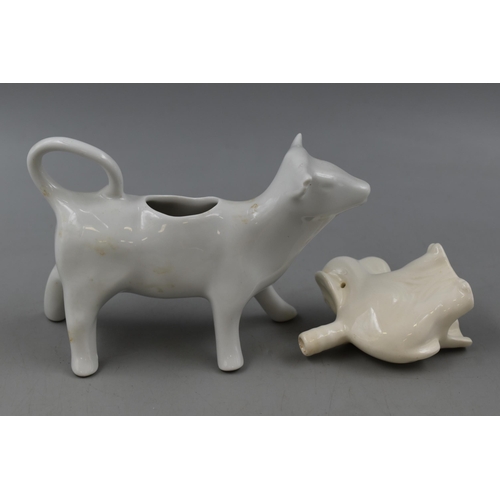 176 - A Vintage French Pillivuyt Cow Creamer Jug, Approx 4.5