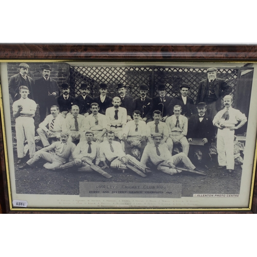 630 - Two Vintage Sporting themed Framed and Glazed Pictures including Leys Cricket Club 1896