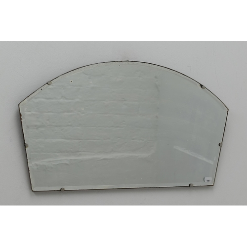 348 - Vintage Wood backed Bevel Edged Wall Mirror (66cm x 38cm)