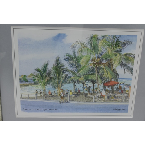 349 - Two Matching Framed and Glazed signed Prints by Jim Walker (Barbados & Grenada)